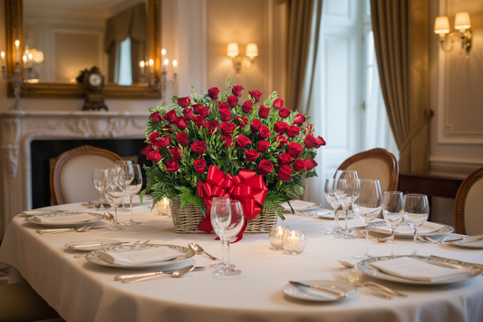 Luxury Red Rose Basket Arrangement