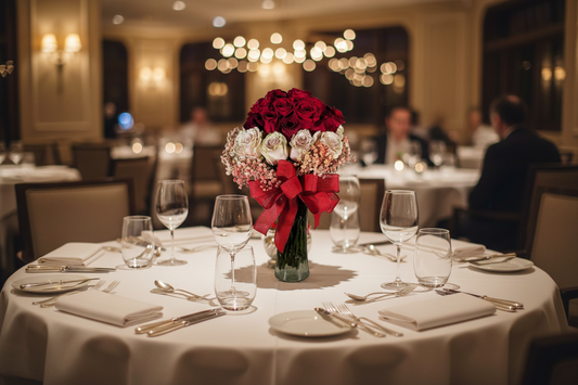 Romantic Red & Blush Rose Vase Arrangement