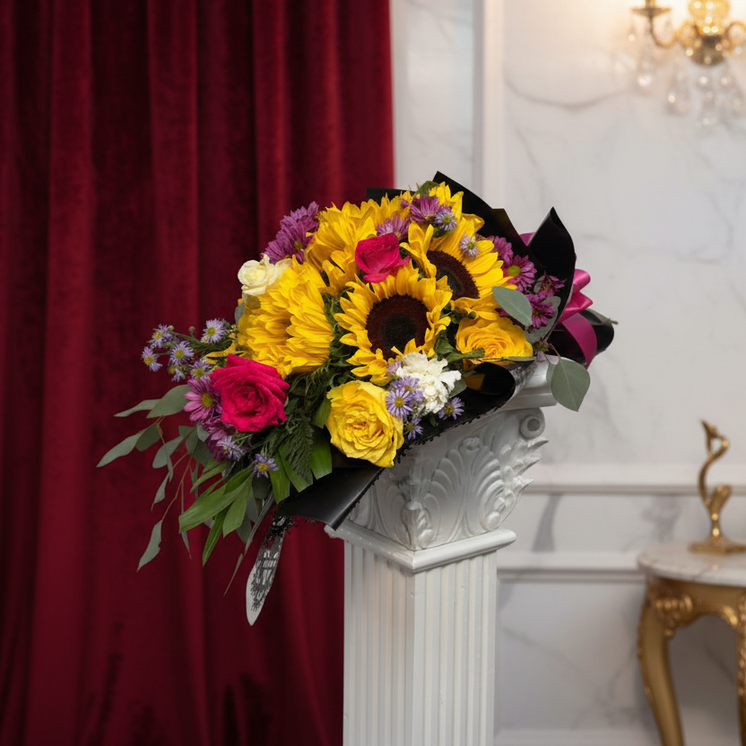 Sunflower & Rose Arrangement