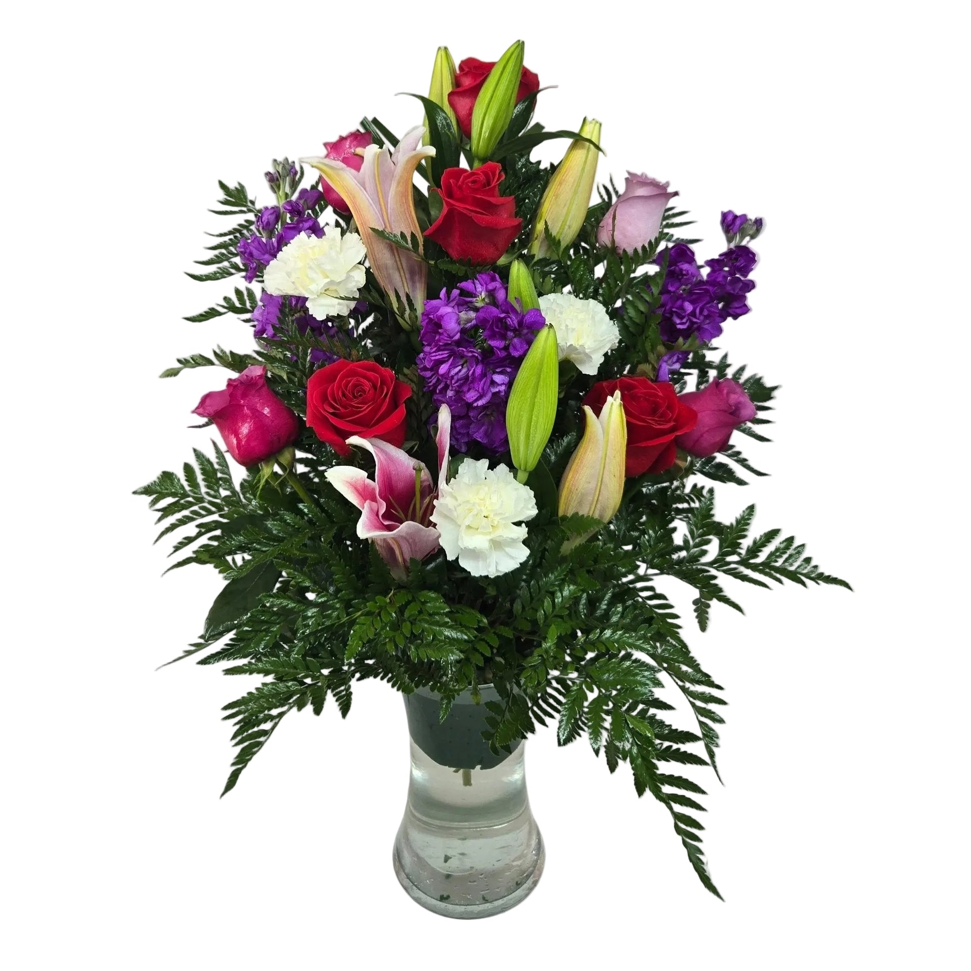  bright celebration flower arrangement in vase for same-day delivery in Houston