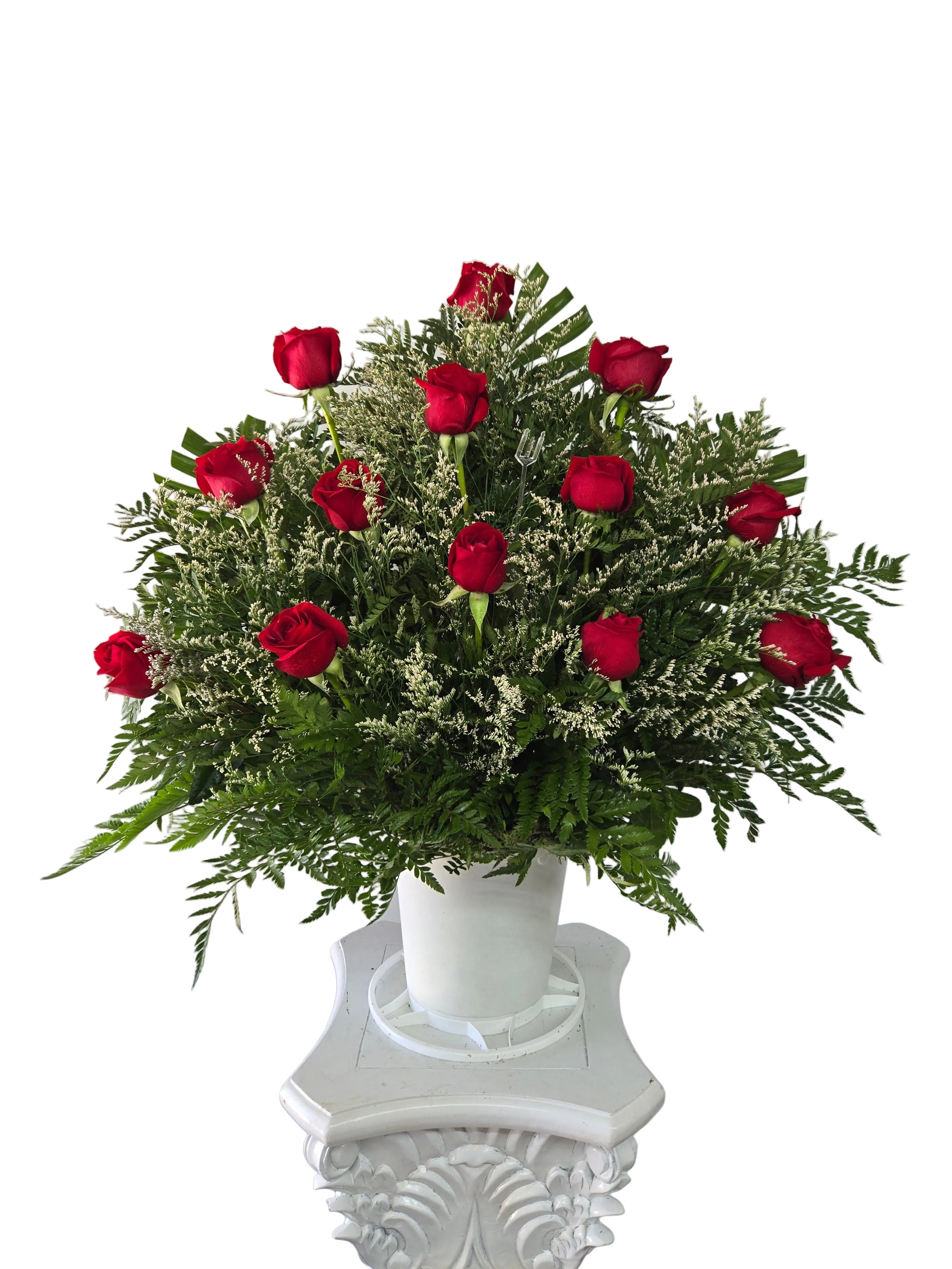 Red Rose Memorial Arrangement | Sympathy Flowers Houston – La ...